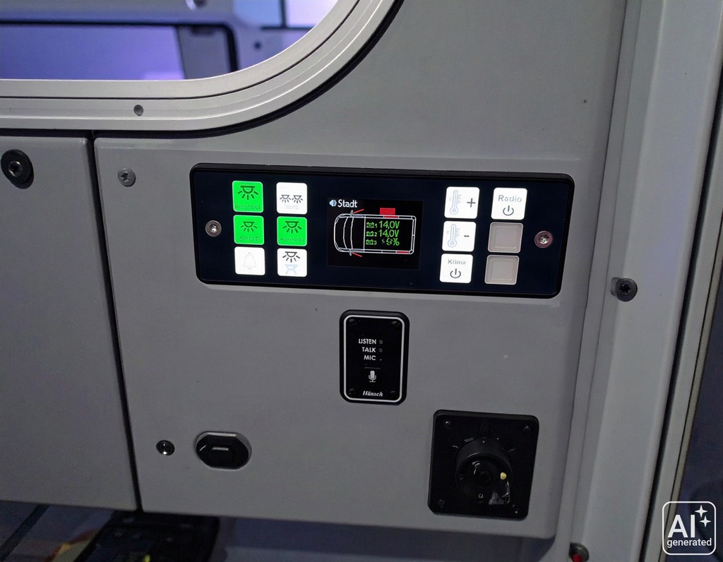 Firefly_Nahaufnahme_Bedienpanel_Ambulanzwagen_456606